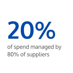 20% of spend is managed by 80% of suppliers